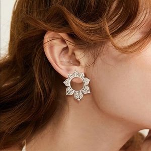 3/$30 Silver Hollow Flower Earrings